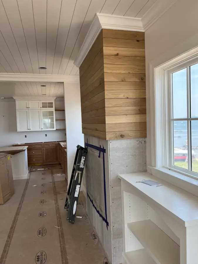 Wood accent detail by Pandora Group LLC.